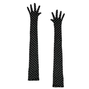 MISHA Sparkle Gloves in Black & Silver